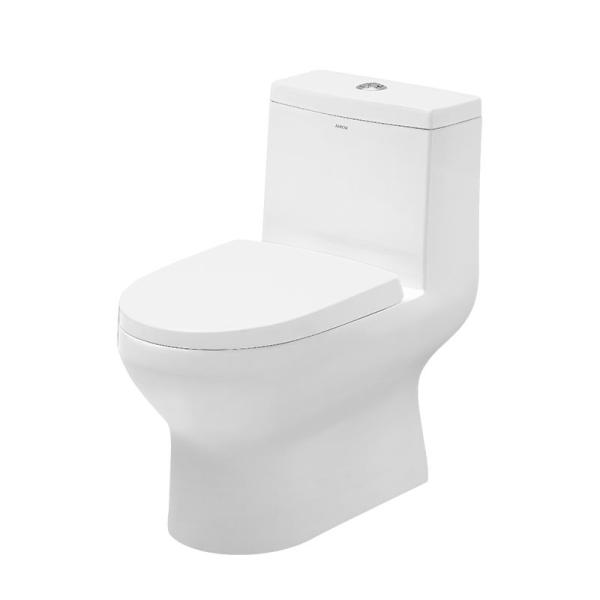 One Piece Ceramic Toilet Set 685×370×725mm Siphonic Flushing