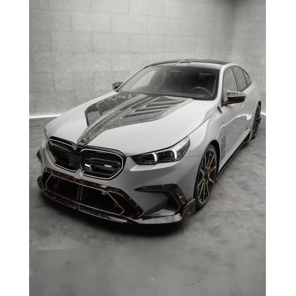 For BMW M5 G90 Carbon Fiber Body Kit M5 G90 MSY-style Carbon Fiber Front Lip Diffuser Spoiler Hood