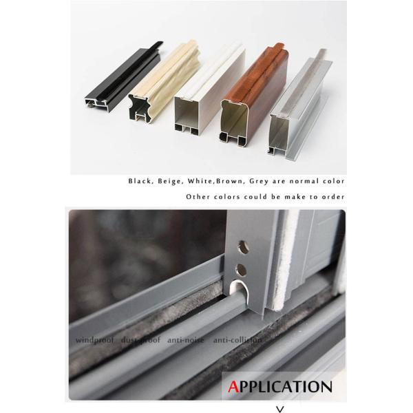 Auminium door and windows Silicone Base No Shedding Aluminum Sliding Door Window Weather Strip Brush Seal for 50000 Meters