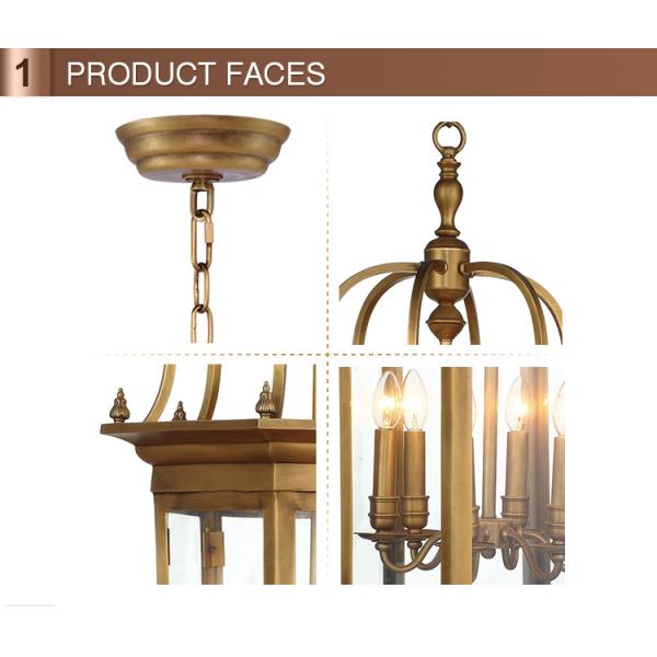 Antique brass lantern chandelier for indoor home Decoration (WH-PC-21)