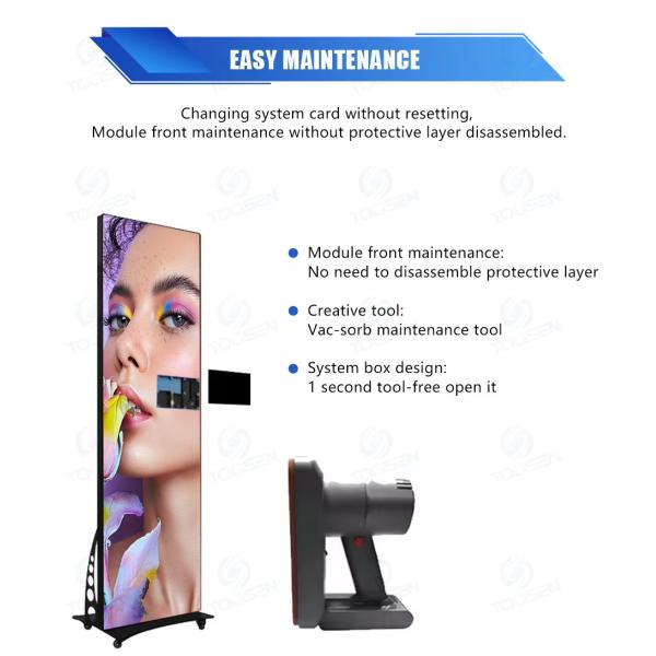 Outdoor LED Poster Display High Fresh Rate Standing Advertising Player P1.53 P1.86 P2