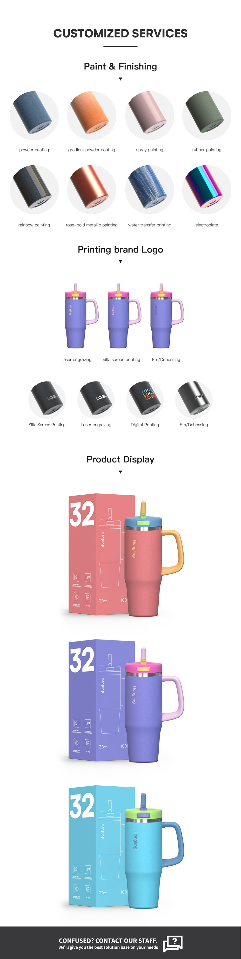 Amazon Cross-border 30oz/40oz/50oz Car Cup Custom Ice Cup Large-capacity Straw Handle Insulated Car Tumbler