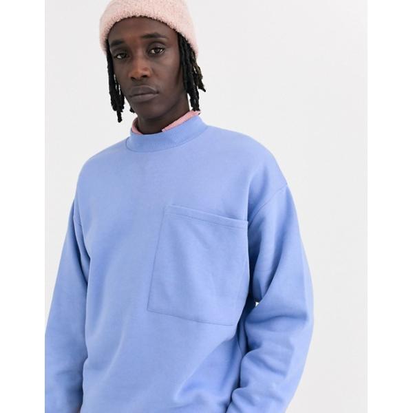 Shinny Blank Crew Neck Sweatshirt Mens Oversized With Big Pocket