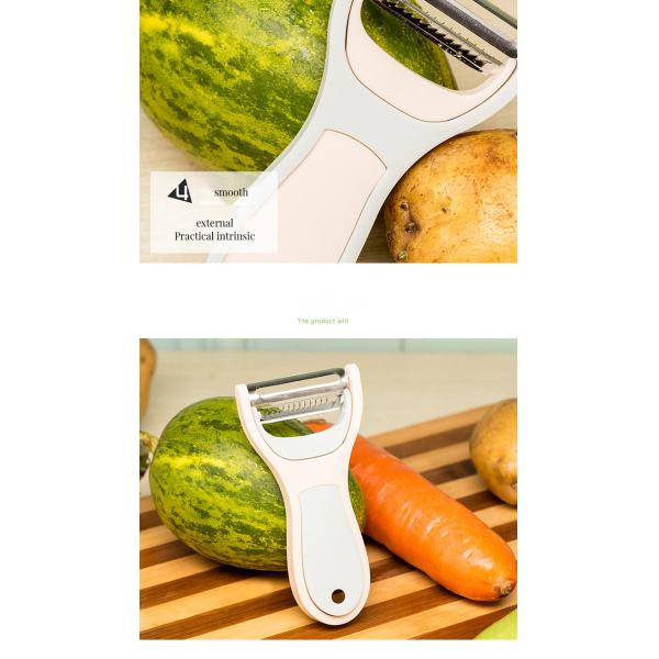Ergonomic Anti-Slip Handle 2-in-1 Potato Carrot Peeler Stainless Steel Chopper Tool for Cutting Fruit Vegetables