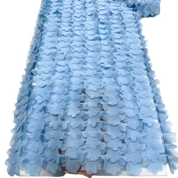 Supoo Luxurious 3D Flowers Lace Embroidery Fabric for Ghana/Senegal Dress Water Soluble