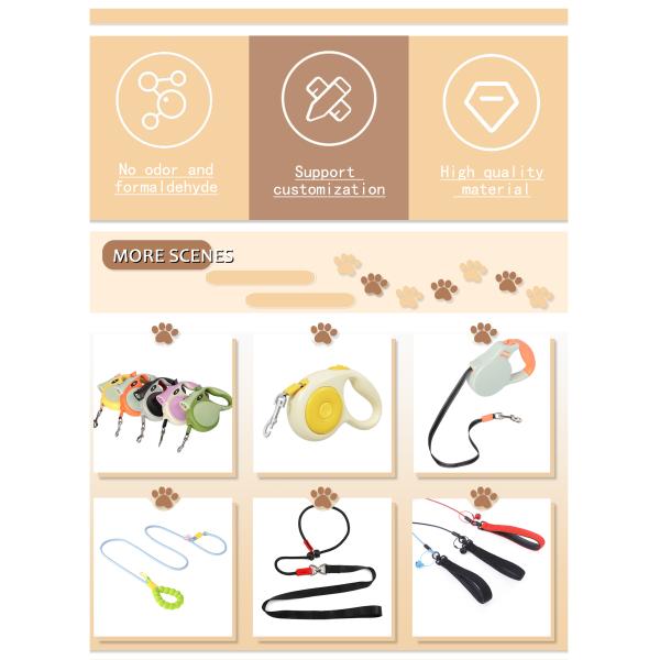 Quick Release Adjustable 5M 3M ABS Retractable Pet Leash with Rivet