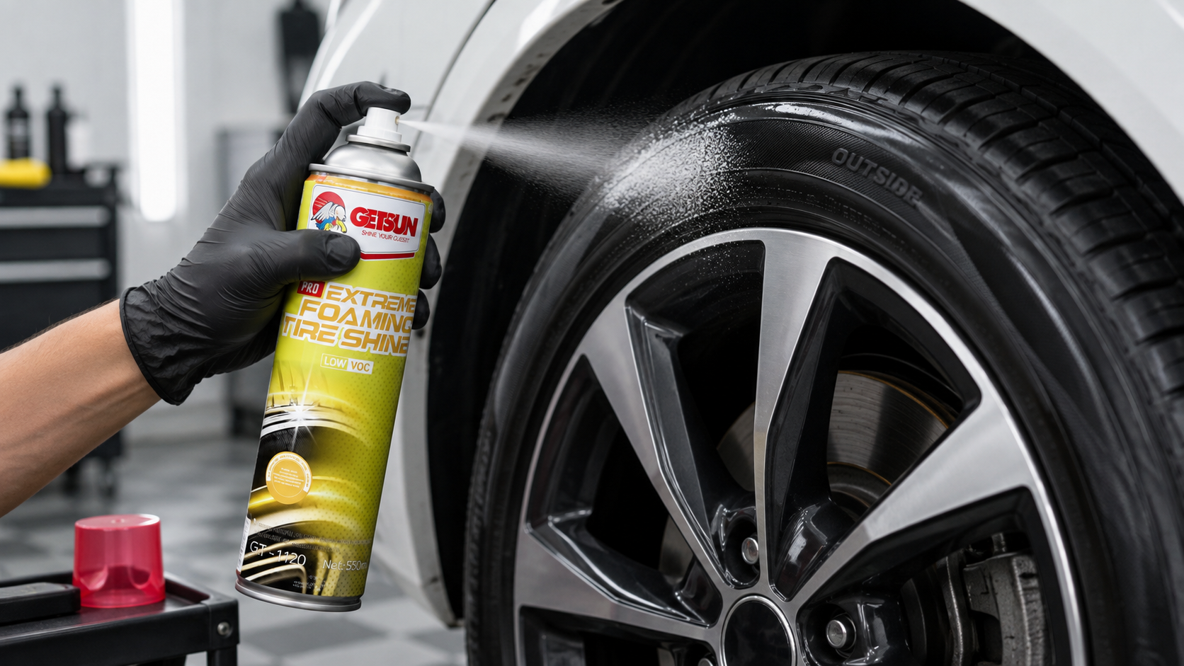 GETSUN GT-1120 550ml Extreme Foaming Tire Shine Spray