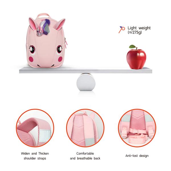 Supercuta de niños Unicornio Mochila de 20-36 litros Mochila escolar para niños Multicolores