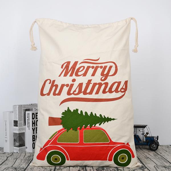2023 Drawstring 50x70 Soft Kids Red Santa Sack with Rope All Seasons OEM/ODM Accepable