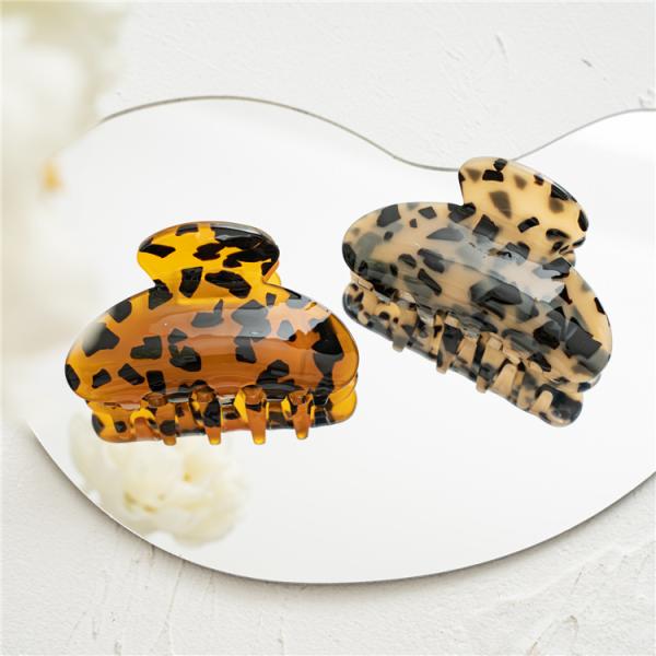 Korean high-grade acrylic hair clip girls ponytail hair accessories marbling style large disc hairpin