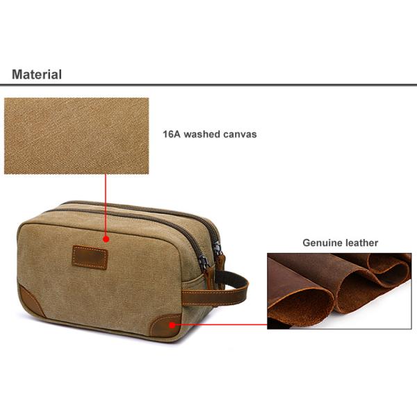 Canvas Toiletry Bag for Men Custom Beard Grooming Shaving Dopp Kit Cosmetic Travel