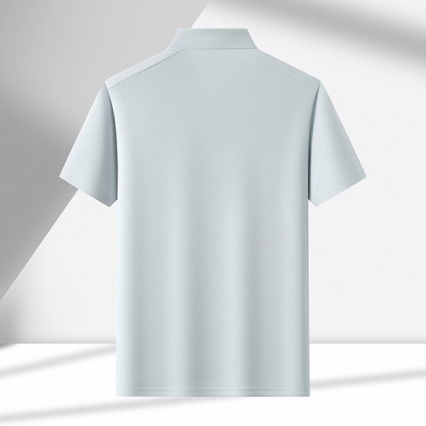 2786Summer new 195g 100% polyester fiber fashionable men's commuting ice silk polo shirt