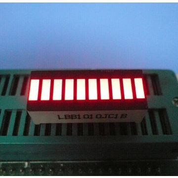 Yellow 10 LED Light Bar with 10 Segment LED Display in Compact 25.4 x 10.1 x 7.9mm Size
