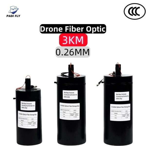 Fibre optique pour drone à longue distance portable de 0,26 mm pour machine de voyage à 3 km en fibre de carbone noire