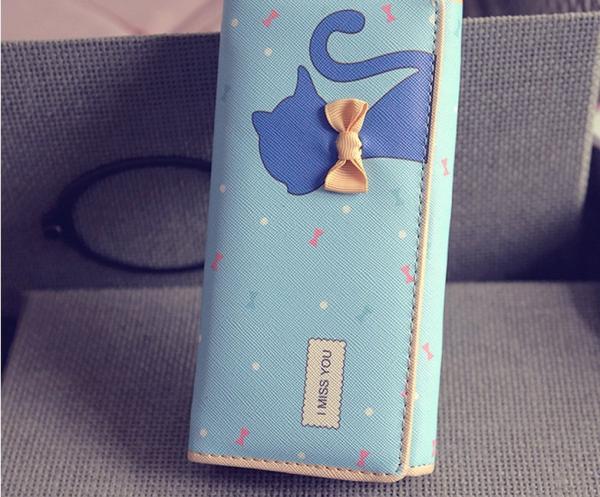 Tie cat wallet 2016 new Miss Han Ban lovely cartoon printed long section of loose change
