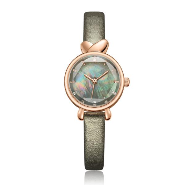 Pearl Shell 26mm Ladies Quartz Watch Small Size Thin Belt 30 Meters Waterproof