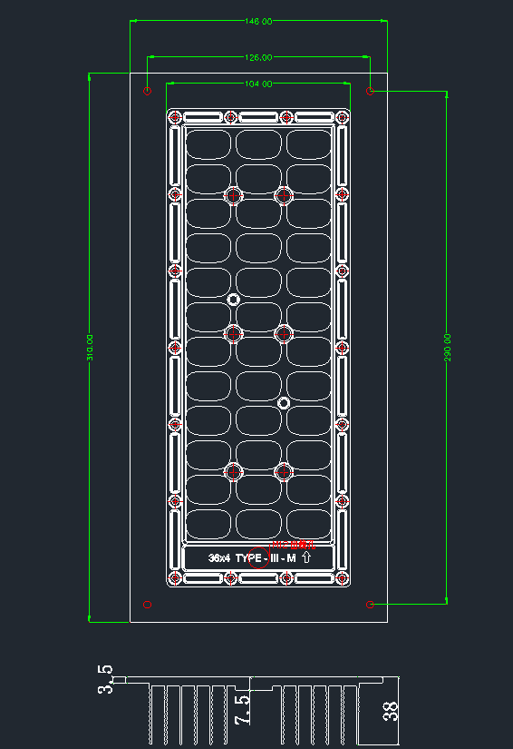 120W 36 SMD5050 СИД уличного света пунктов PCB модуля 18 параллельного