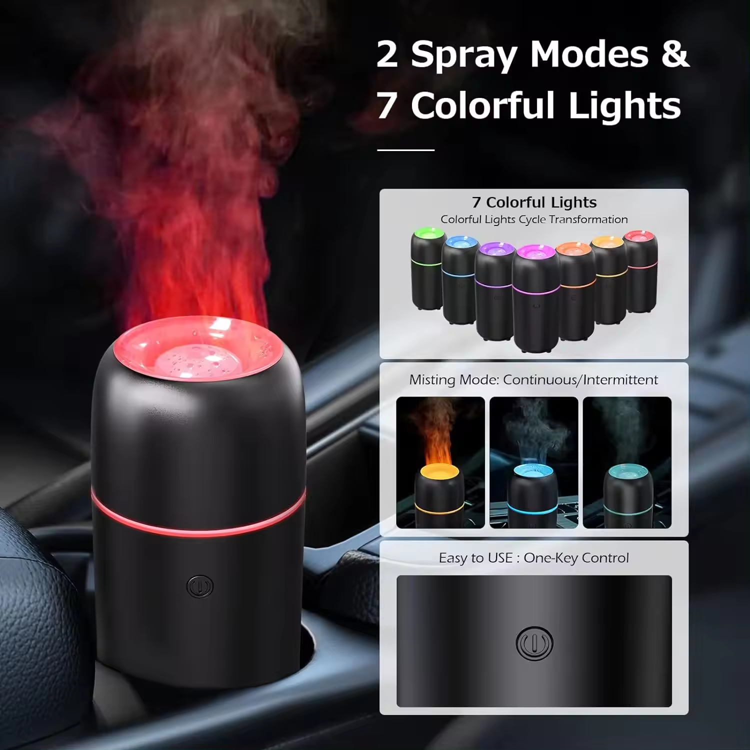 100ml Mini Portable USB Fire Flame Humidifier Car Perfume Diffuser Air Freshener Diffuser Essential Oils for Car
