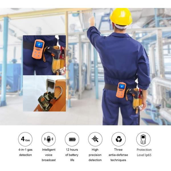 4 в 1 красочном портативном детекторе газа LEL со шлангом/зондом
