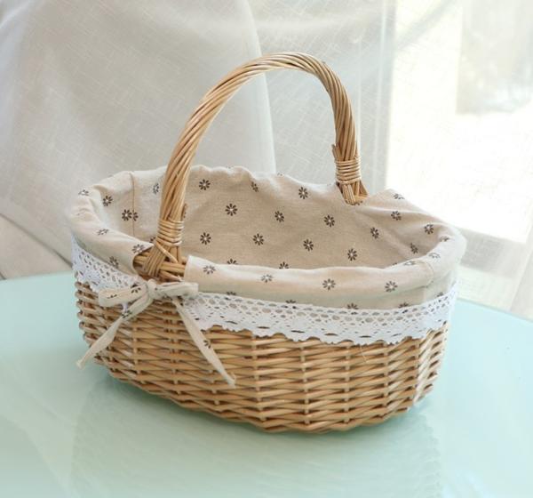 Handmade Natural Willow Wicker Picnic Basket Cheap Lunch Bags Hot sale products Outdoor Lunch Basket