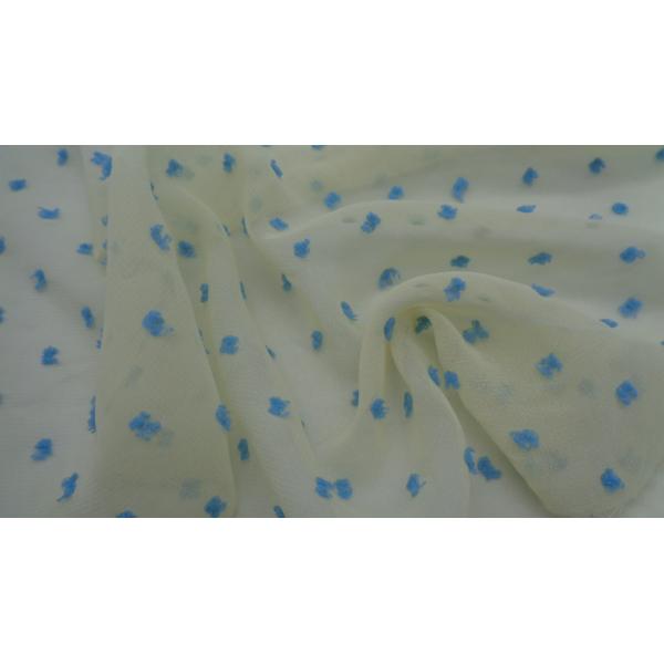 Dyed 56G Woven Cut Flower DOT Chiffon Fabric 150Cm 100% Polyester