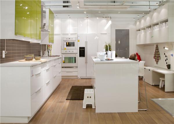 Custom Kitchen Storage Cabinets With  Marble / Granite / Quartz Stone Countertop