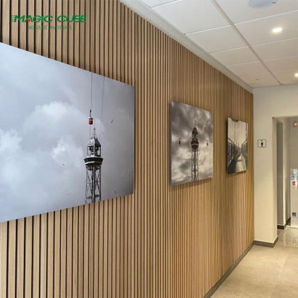 Wood Slats Akupanel Wall Wooden Slatted Acoustic Panels for Decoration in HPL Finish