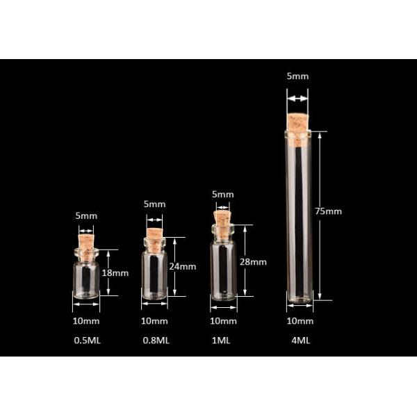 10mm Mini Vials/ Cork Jars Decoration/Clear Glass Jars Bottles with Cork Stoppers for Arts & Crafts, Projects