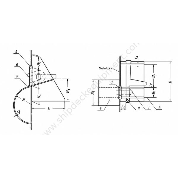 Simple Anchor Chain Releaser for Inland and Small Vessels | CB 531-66 Chain Cable Clench Release