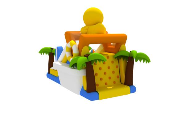 Glissières d'eau géantes gonflables sèches animales de canard de Funworld pour des enfants et l'adulte