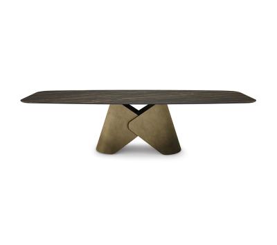 Scratch Resistance Stainless Steel Marble Dining Table With 8 Chairs Contemporary Marble Top