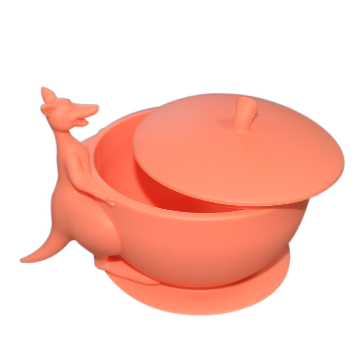 Baby Silicone Bowl Weaning Feeding Bibs Dining Tableware Set Food Container Toddler Spill-proof Bowl with Lid