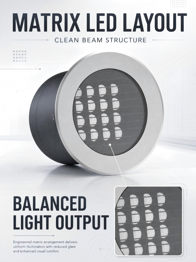 48W Stainless Steel LED Inground Lights Adjustable Buried In Ground Landscape Lights IP68