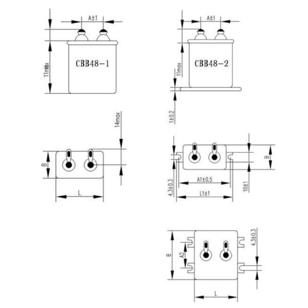 0.47 UF CBB48 1000V High Voltage Ac Capacitors Sealed Metallized Film