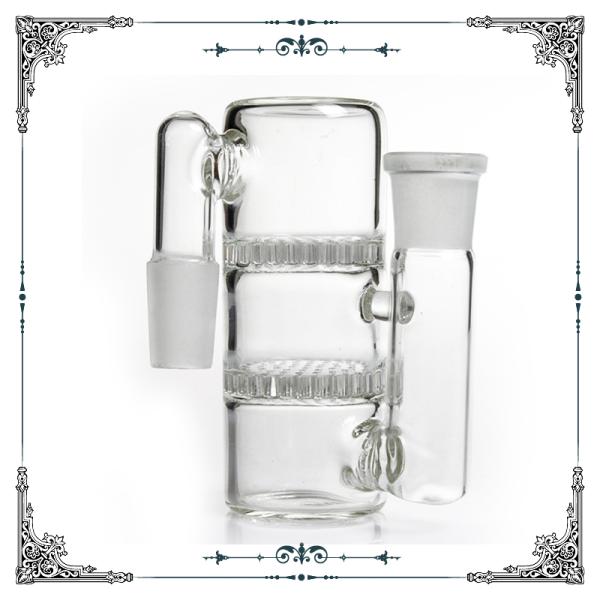 Glass Bongs Ash Catcher 90 Degree Double Honey combs Percolators 4.7 Inches