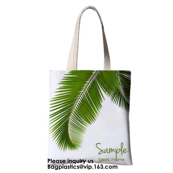 Printing Palm Leaf Canvas Bag Cotton Canvas Handle Tote Bag Cotton Bag Customized Cheap Eco Silk Screen Printing Logo Re