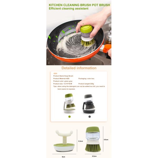 Демонтированная щетка ладони мыла кухни распределяя с подносом потека