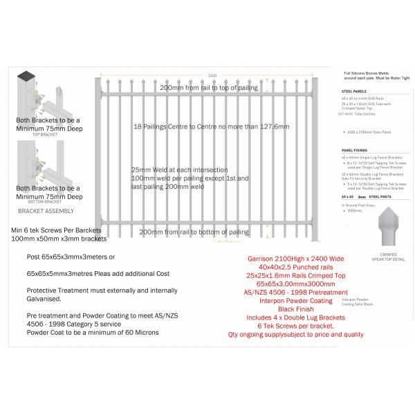 45° mitre triangle tubular security Hercules steel fencing panels 1.5mx 2.45m 42 microns high and 80 microns powder