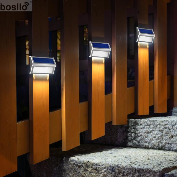 Нержавеющая сталь солнечные стеклянные лампы IP55 водонепроницаемые настенные солнечные садовые фонари