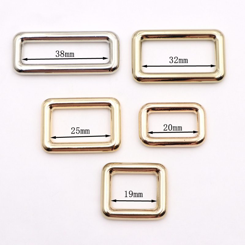 20mm Nickel Plated Square Buckle Custom Engrave Logo Flat Metal Alloy buckle