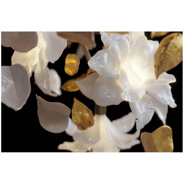 Медь + Имитация Нефритовые цветы Светлая роскошная гостиница Лофт Вилла Кристальная лестница Люстра