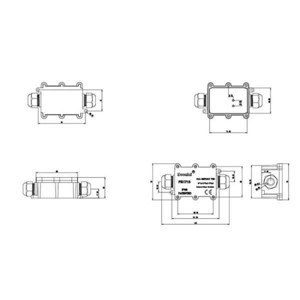 Аксессуары света открытого бассейна IP68, двух- распределительная коробка света бассейна пути