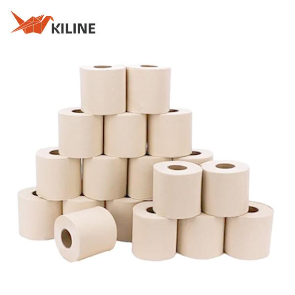 4 Ply Unbleached Bamboo Toilet Paper Roll Brown 100gsm