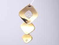 18 carats d'or géométrique 925 argent sterling pendentif unisexe pendentif coussin avec chaîne collection élégante