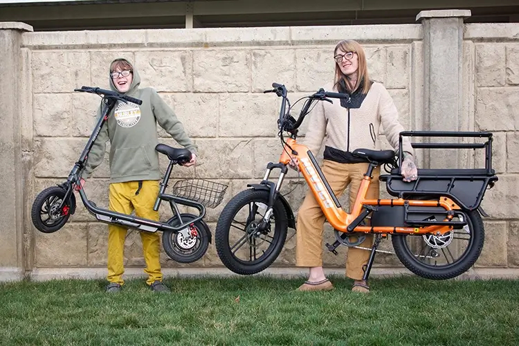 German Warehouse HovCart EU/US/AU Stock Electric City Cargo Bike for Two Children with Protection Seat Torque Sensor Fat Tire