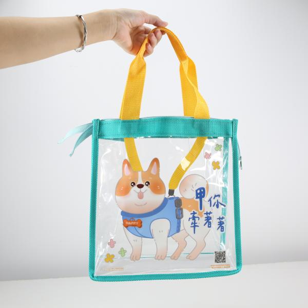 Shopping Custom Tote Bags Water Resistant PVC Handbags With Logo