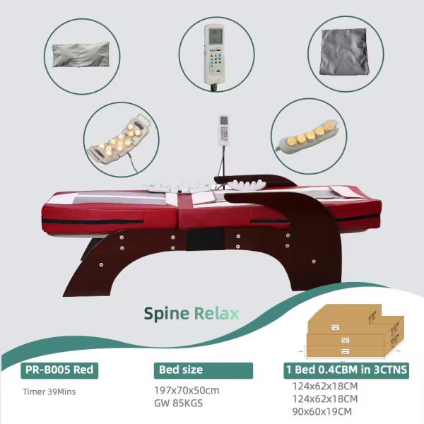 Soins de la colonne vertébrale Massage par rouleaux de pierre de jade Thérapie Lit Spa Corps Lit de massage thermique en jade Lit de massage infrarouge