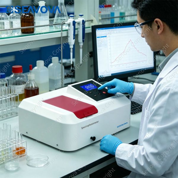 Single Beam Visible Spectrophotometer VA-100C with 4nm Bandwidth and 320-1100nm Wavelength