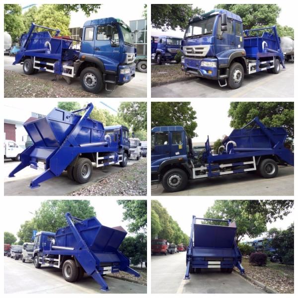 SINOTRUK HOWO 4X2 5CBM Swing Arm Garbage Truck For Urban Garbage Clean Up
