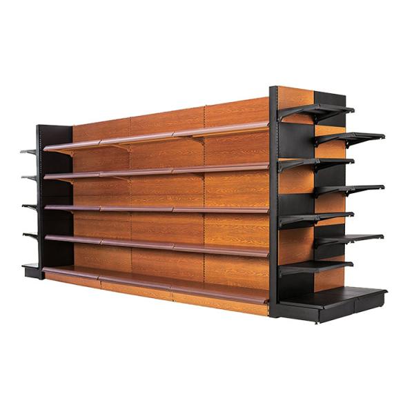 500mm 1.8M Gondola Shelving With Slatwall Backings Anchen Type Grocery Storage Racks 80kg